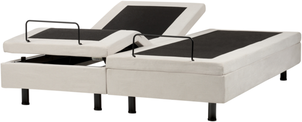 Verstellbares Bett ohne Kopfteil DUKE II 160 x 200 cm Stoff Helles Beige