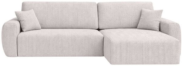 Kaiser Möbel Ecksofa mit Schlaffunktion und Bettkasten Ariel L Cord-Sofa aus Stoff Poso, mit Schlaffunktion,großzügige Liegefläche,pflegeleichter Cordstoff