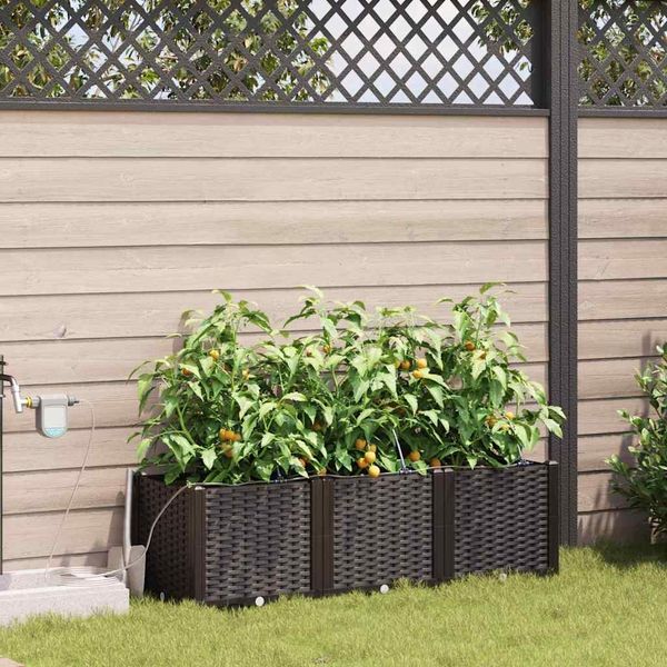 vidaXL Garten-Pflanzgefäß 3 Stk. Braun 120 x 40 x 37,5 cm PP 42002823