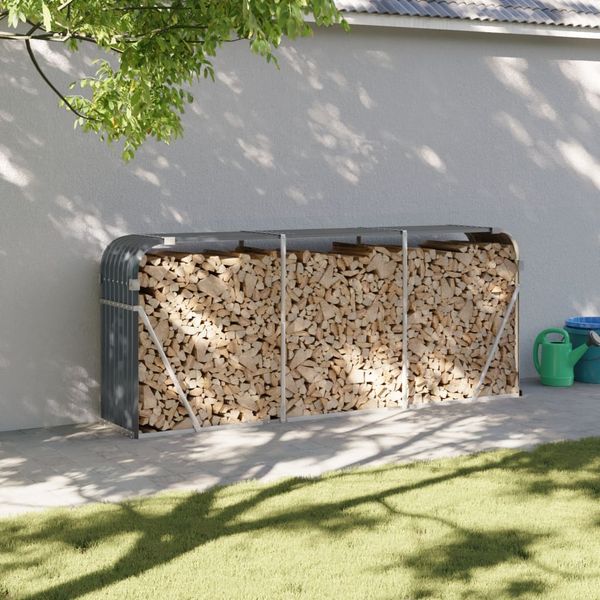 vidaXL Holzkorb Anthrazit 234x45x100 cm Verzinkter Stahl 364565