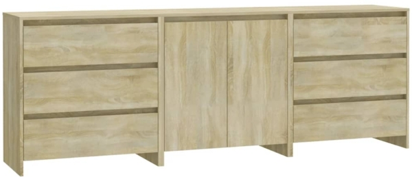 vidaXL 3-tlg. Sideboard Sonoma-Eiche Holzwerkstoff [3098067]
