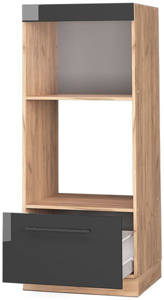 Mikrowellenschrank Fame-Line Anthrazit Hochglanz 60 cm offen Vicco Bild 4