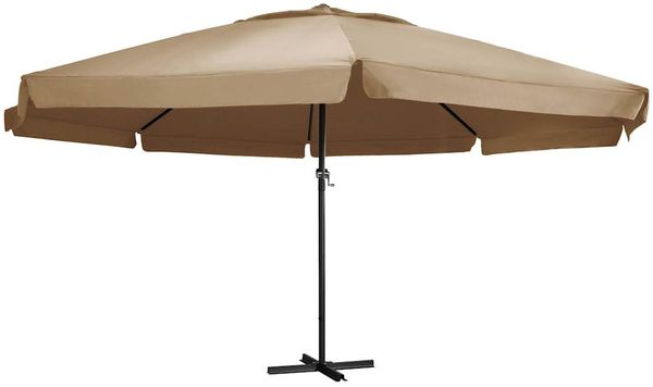 vidaXL Sonnenschirm mit Aluminium-Mast 600 cm Taupe 47373