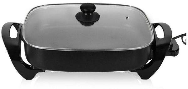 Scheffler Elektrische Pfanne Elektrische Multipfanne, 1500,00 W, mit Antihaftbeschichtung, mit Glasdeckel