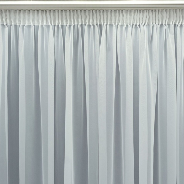 Gardinen by Justyna Gardine Gardine Voile Weiß mit Kräuselband und Bleiband (1 St), Kräuselband, halbtransparent, Fertiggardine,(Raffverhältnis 1:2),Halbtransparent,Pflegeleicht,Store Bild 3