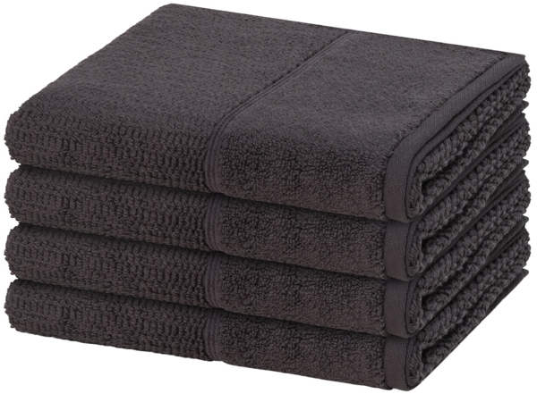 Möve for frottana Pearl 4 tlg. Frottier-Set - 4 X Handtuch (50 X 100cm) - 500 g/m² - Graphite