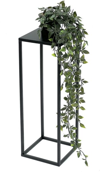DanDiBo Beistelltisch/Blumenhocker Eckig, Metall Schwarz, 50 x 18 x 18 cm