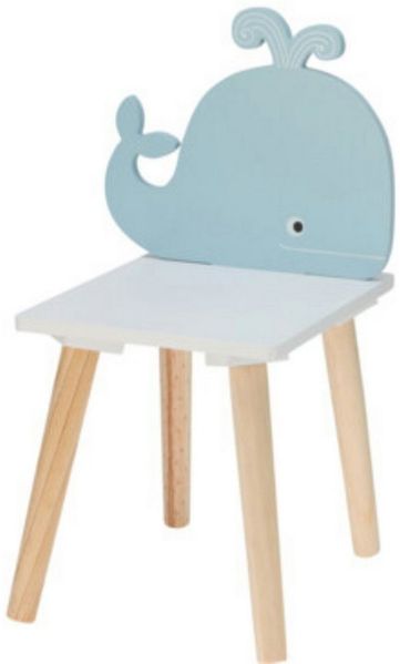 Koopman Kinderstuhl Kinderhocker MDF 52x30x24 cm Fisch / Elefant / Wal / Bär zur Auswahl (1 St), Wal, MDF, Stuhl, demontiert