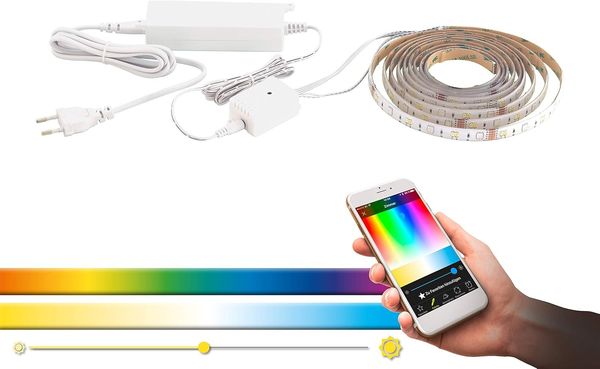 Eglo 32741 LED Stripe L: 3m, dimmbar RGB u. Weißton einstellbar mit Connect Funktion 2000lm