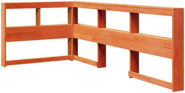 Kopfteil, Bettkopfteil, Minimalistisch mit Bücherregal L-Form Wachsbraun 80 cm Massivholz