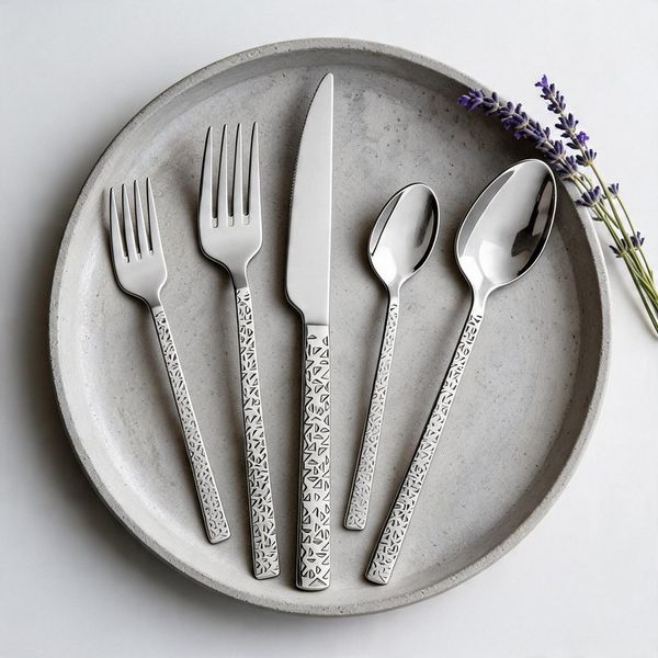 Mulex Besteck-Set Besteck Siena, mit feiner Hammerschlag-Struktur (30-tlg), 6 Personen, Chromstahl, elegantes Besteck mit beeindruckend schöner Optik