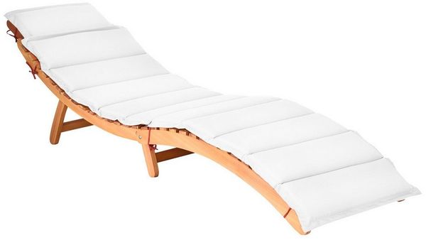 COSTWAY Gartenliege, klappbar, Sonnenliege Massivholz, mit Auflagen, 180kg