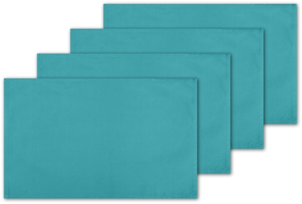 4er Set Tischsets Platzset Tischuntersetzer Platzdeckchen Tischdeko Tischmatte Essensunterlage Maße 30x45 cm, Farbe: türkis - petrol