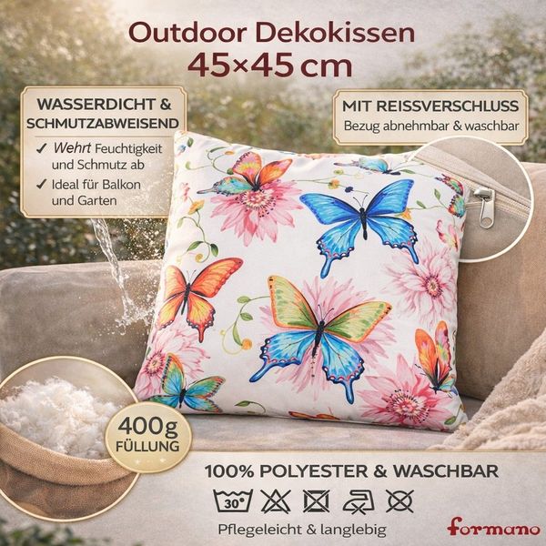 formano Dekokissen Outdoor Kissen 45cm wasserdicht Dekokissen 400 g Füllung wetterfest