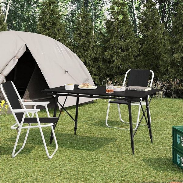 Woltu Campingtisch (1-St), aus Alu, klappbar, höhenverstellbar, 120x68.5cm für 4-6 Personen