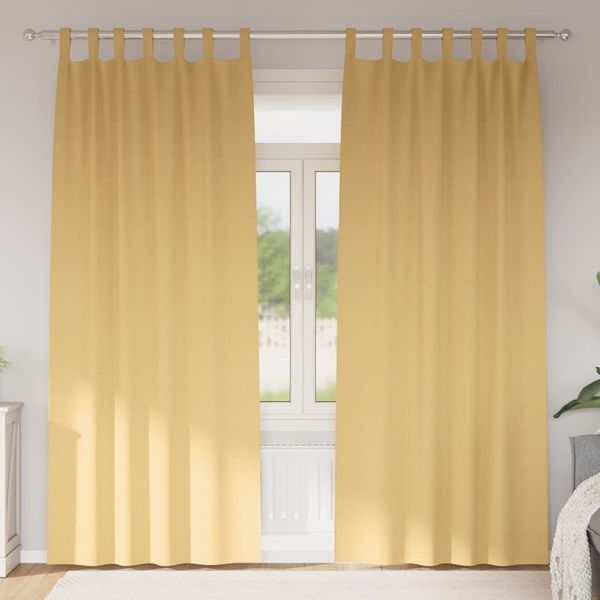 vidaXL Verdunkelungs-Vorhänge mit Ringen 2 pcs Beige 225 x 140 cm 4107535