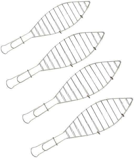 Primaster Fischbräter-Set Edelstahl 4 Stück 42 cm