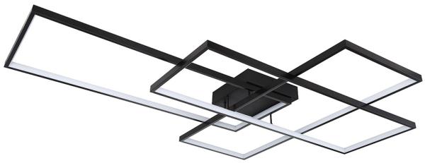 LED Deckenleuchte, dimmbar, Fernbedienung, schwarz, L 117 cm