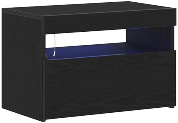 vidaXL Nachttisch Schwarz Eichen-Optik 60 x 35 x 40 cm Holzwerkstoff 3333067