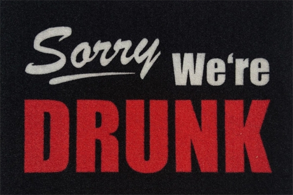 Rockbites - Fußmatte Türmatte "Sorry - We are Drunk" Schwarz Nr. 145 (100981)*