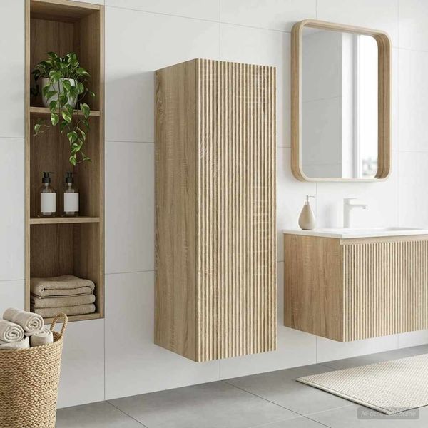 vidaXL Wandmontierter Badezimmerschrank Sonoma-Eiche 33 x 34,5 x 60 cm 890534