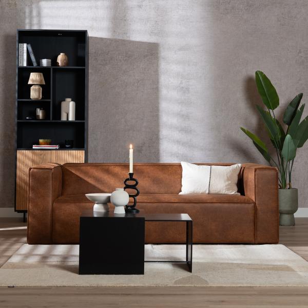 Bronx71 Ledersofa Memphis 3-Sitzer cognac