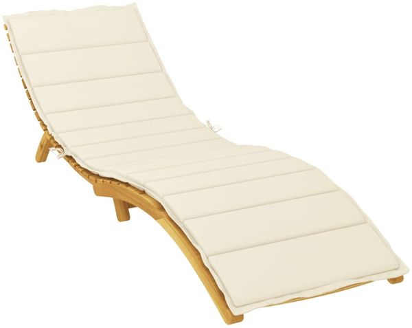 vidaXL Sonnenliegen-Auflage, Oxford-Gewebe creme, 200 x 70 x 3 cm Bild 3