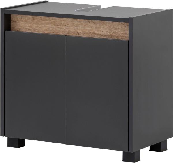 Schildmeyer Waschbeckenunterschrank 146318 Cosmo, 57 x 54,5 x 33 cm (BxHxT), anthrazit