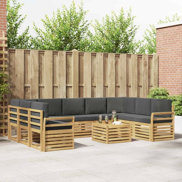vidaXL Outdoor-Sofagarnitur 10 pcs Weiß und Anthrazit 59 x 59 x 37 cm 3392547