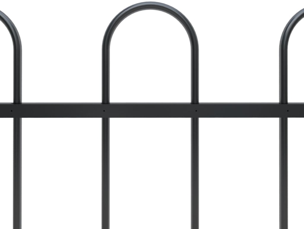 vidaXL Gartenzaun mit Rundbogen Stahl 1426 x 80 cm Schwarz 277654 Bild 2