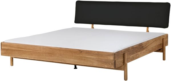 Bett Eiche 140x200x94 natur geölt, Kopfteil anthrazit KIEL #01