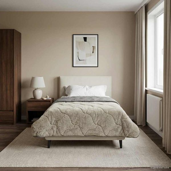 vidaXL Winterbettdecke Gepolstert Hellgrau 155 x 220 cm 42026320
