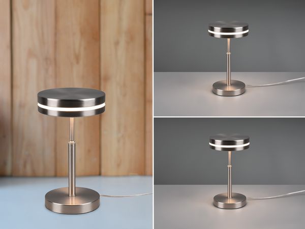 2-er Set kleine LED Tischleuchten rund, Silber, Höhe 25cm