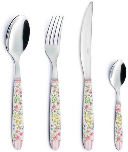 EasyLife Besteck-Set Happy Easter, Stahl, Spülmaschinengeeignet, Mehrfarbig, Blumen, H: cm