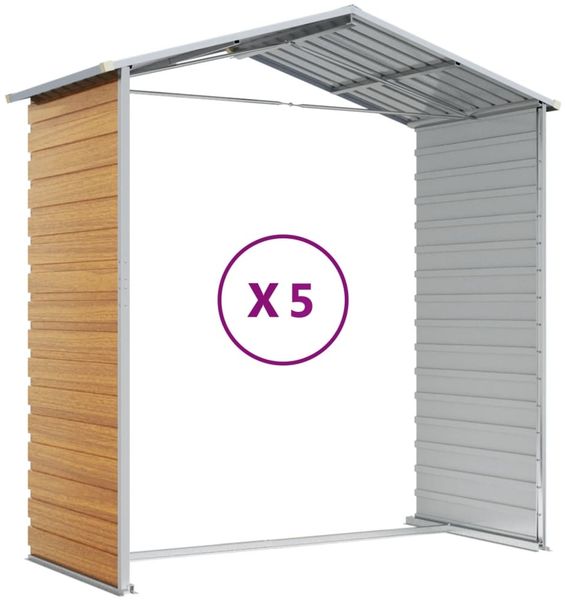 vidaXL Gerätehaus Hellbraun 191x470x198 cm Verzinkter Stahl 3188279 Bild 9