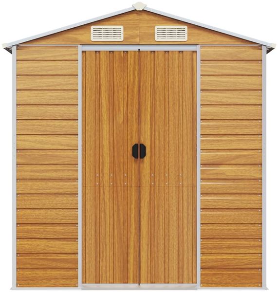 vidaXL Gerätehaus Hellbraun 191x470x198 cm Verzinkter Stahl 3188279 Bild 4