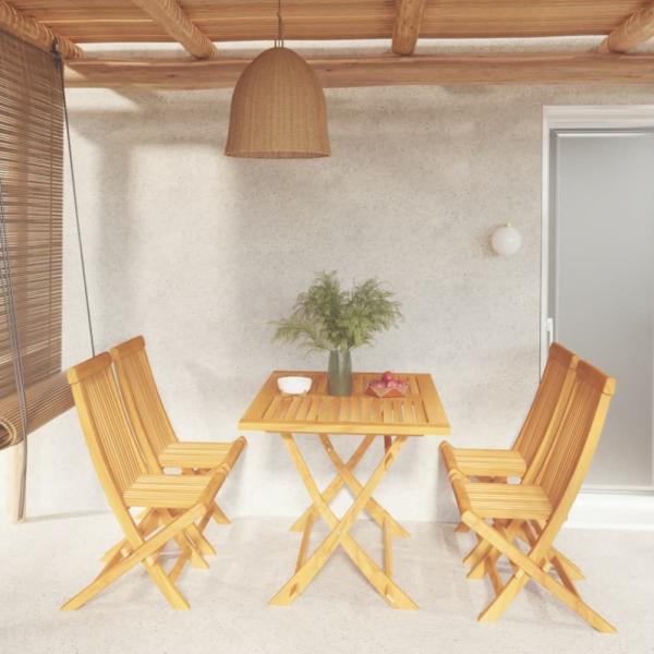 vidaXL 5-tlg. Garten-Essgruppe Massivholz Teak 3059601