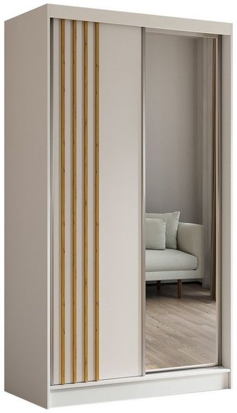 Beautysofa Schiebetürenschrank NELA II mit Spiegel, mit Lamellen, mit Schubladen
