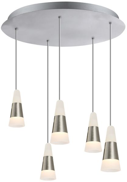 LED Pendelleuchte, Metall, satiniert, D 30 cm