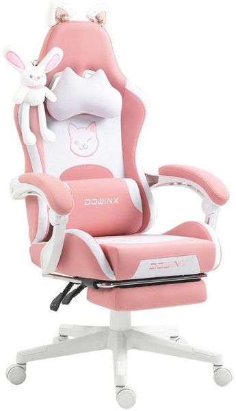 Dowinx Gaming-Stuhl Süße Katze Edition (Packung), Ergonomischer Stuhl mit Hoher Rückenlehne und Lendenwirbelstütze