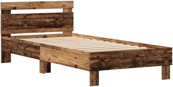 vidaXL Bettrahmen mit LED Altholz 100 x 200 cm Holzwerkstoff 863637 Bild 4
