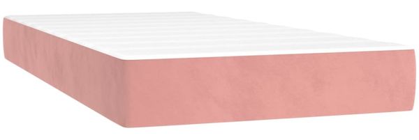 vidaXL Boxspringbett mit Matratze Rosa 90x190 cm Samt 3144308 Bild 4