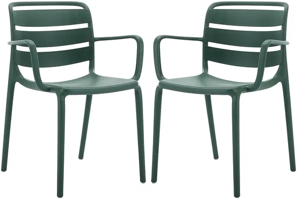 Vente-unique - MOAH Garden dining set Plastik Grün - B 56,5 cm x H 81 cm x L 60 cm