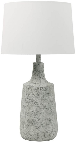 HOME DELUXE Kleine Tischlampe in Steinoptik CARO - Weiß