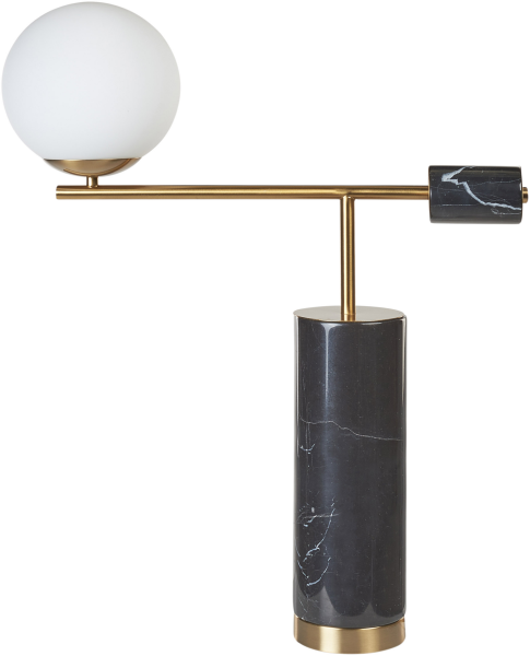 Tischlampe Marmor schwarz gold 65 cm Kugelform HONDO