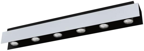 LED Deckenleuchte, Stahl schwarz weiß, L 83 cm