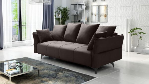 Schlafsofa Sofa 3-Sitzer SADIE Stoff Element Braun