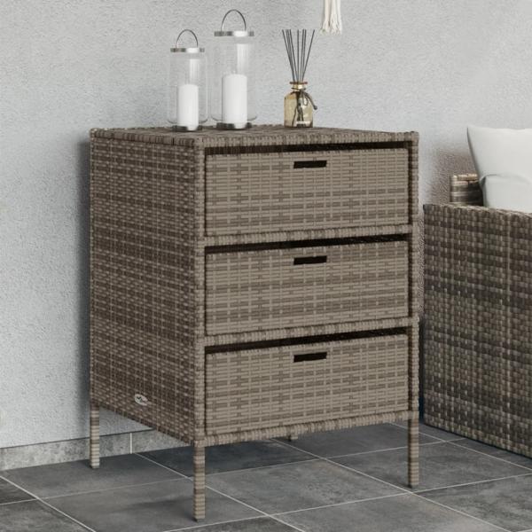 vidaXL Gartenschrank Grau 55x59x80 cm Poly Rattan 365553