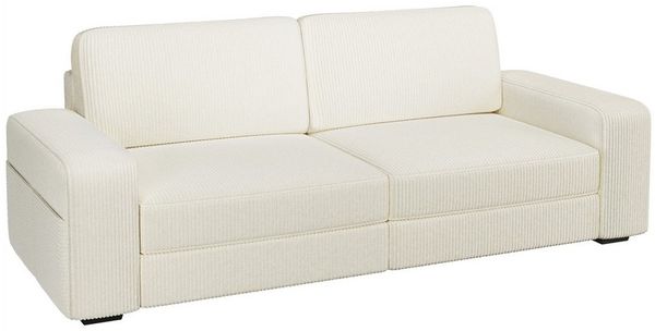 Yaheetech Sofa Polstersofa aus Cordstoff, Zweisitzer-Sofa, Breite Sitzfläche & Armlehnen, für Wohnzimmer