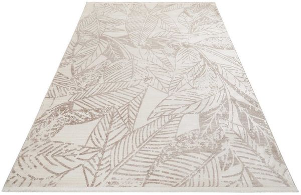 Esprit Teppich Inga, rechteckig, Höhe: 10 mm, Kurzflorteppich, gewebt, floral, modern, Wohnzimmer, natur